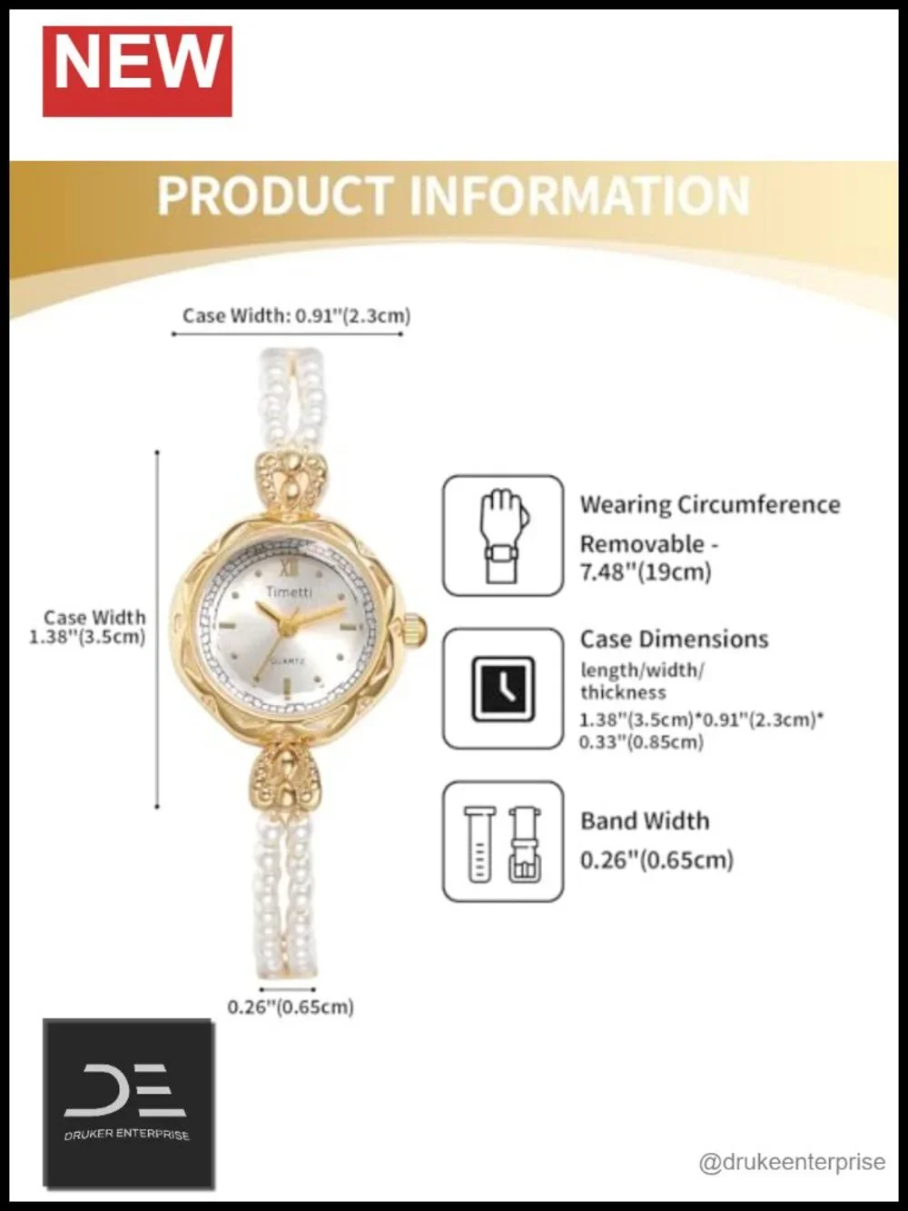 Elegant Pearl Strap Analog Quartz Wrist Watch - Gold Silver Retro Bezel